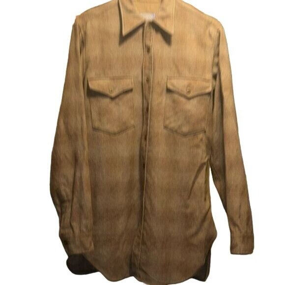 Vintage Outdoors Man Pendleton Wool Brown Plaid Shirt M Long